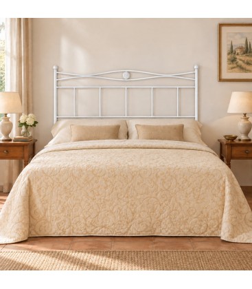 Testata letto francese in ferro battuto Nina - Bianco lucido - copertina della finitura