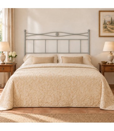 Testata letto francese in ferro battuto Nina - Grigio Seta - copertina della finitura