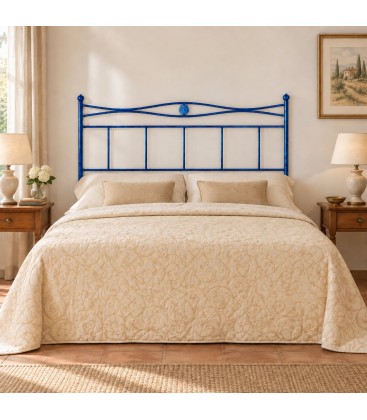 Testata letto francese in ferro battuto Nina - Blu - copertina della finitura