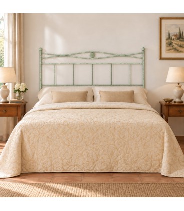 Testata letto francese in ferro battuto Nina - Verde - Shabby Chic - copertina della finitura