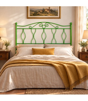 Testata letto matrimoniale in ferro battuto Carolina - Verde - copertina della finitura