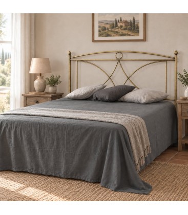 Testata letto francese in ferro battuto Sissy - Bronzo - copertina della finitura