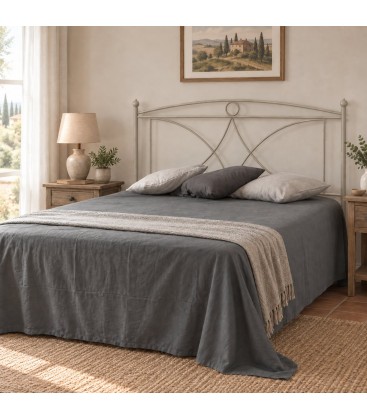 Testata letto francese in ferro battuto Sissy - Tortora - copertina della finitura