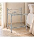 Comodino in Ferro Battuto Liberty - Azzurro - Shabby Chic