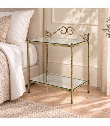 Comodino in Ferro Battuto 2S - Bronzo