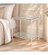 Comodino in Ferro Battuto 2S - Rosa - Shabby Chic