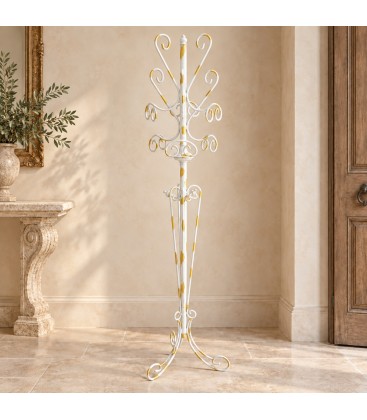 Appendiabiti in Ferro Battuto Classico - Bianco oro