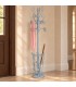 Appendiabiti con portaombrelli foglie in ferro battuto - Azzurro - Shabby Chic