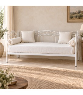 Divano Letto in Ferro Battuto Flora - Bianco opaco