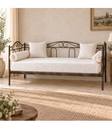 Divano Letto in Ferro Battuto Flora - Bronzo anticato