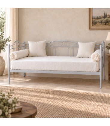 Divano Letto in Ferro Battuto Flora - Alluminio