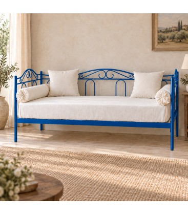 Divano Letto in Ferro Battuto Flora - Blu
