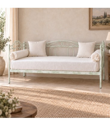 Divano Letto in Ferro Battuto Flora - Verde - Shabby Chic