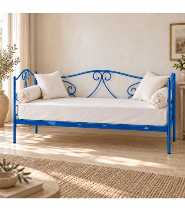 Divano Letto in Ferro Battuto Gloria - Blu