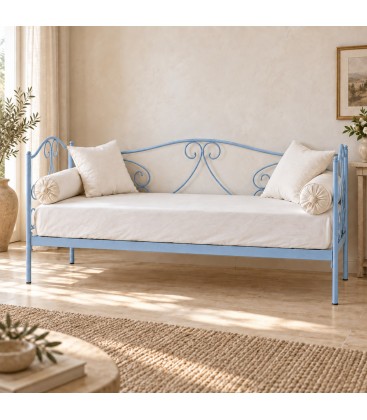 Divano Letto in Ferro Battuto Gloria - Azzurro