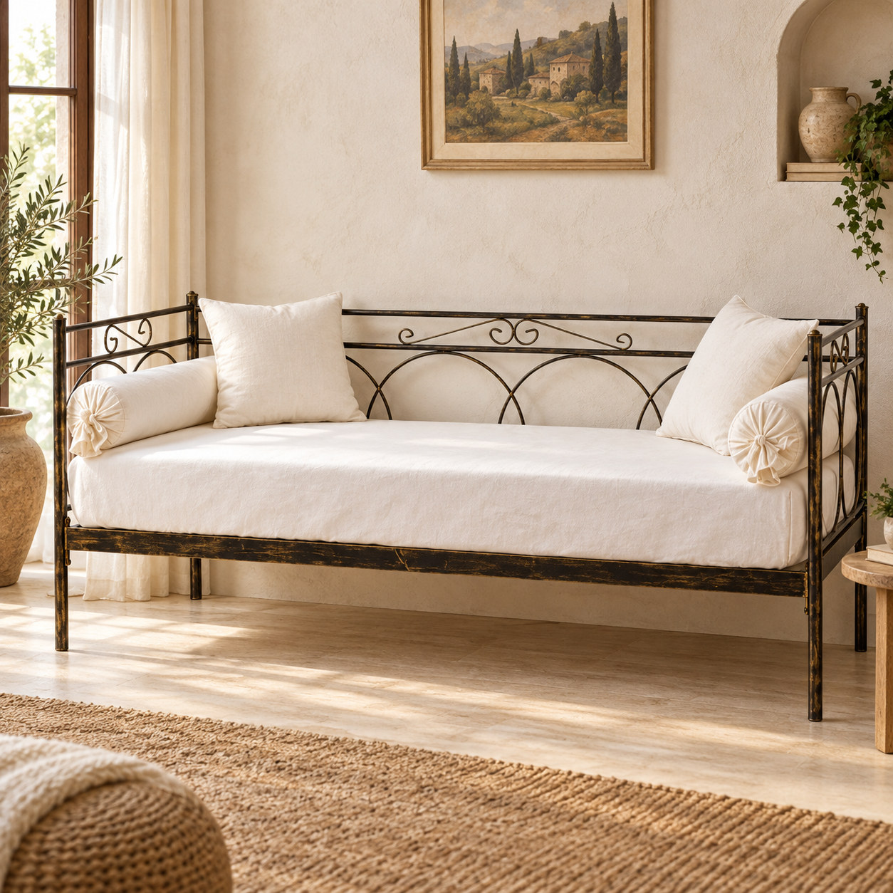 Divano Letto in Ferro Battuto Tosca - Bronzo anticato