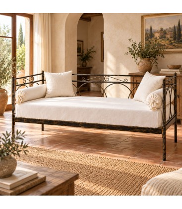 Divano Letto in Ferro Battuto Tosca - Bronzo anticato