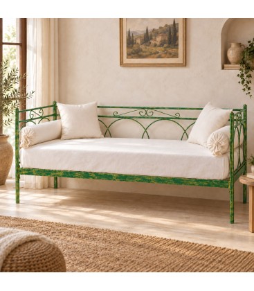 Divano Letto in Ferro Battuto Tosca - Verde Bottiglia