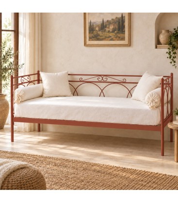 Divano Letto in Ferro Battuto Tosca - Arancio Rame