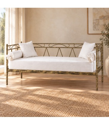 Divano Letto in Ferro Battuto Mozart - Bronzo