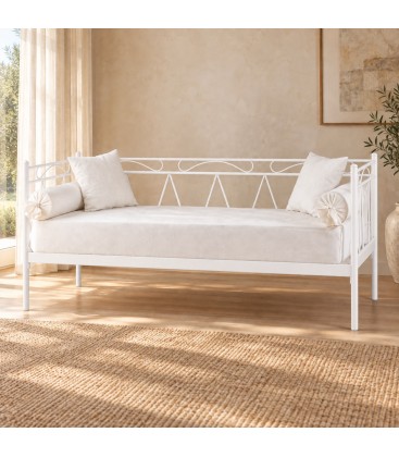 Divano Letto in Ferro Battuto Mozart - Bianco opaco