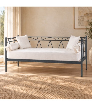 Divano Letto in Ferro Battuto Mozart - Grigio Siderale