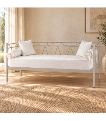 Divano Letto in Ferro Battuto Mozart - Grigio Seta