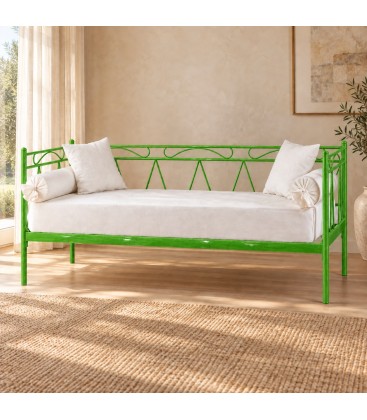 Divano Letto in Ferro Battuto Mozart - Verde