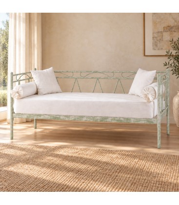 Divano Letto in Ferro Battuto Mozart - Verde - Shabby Chic