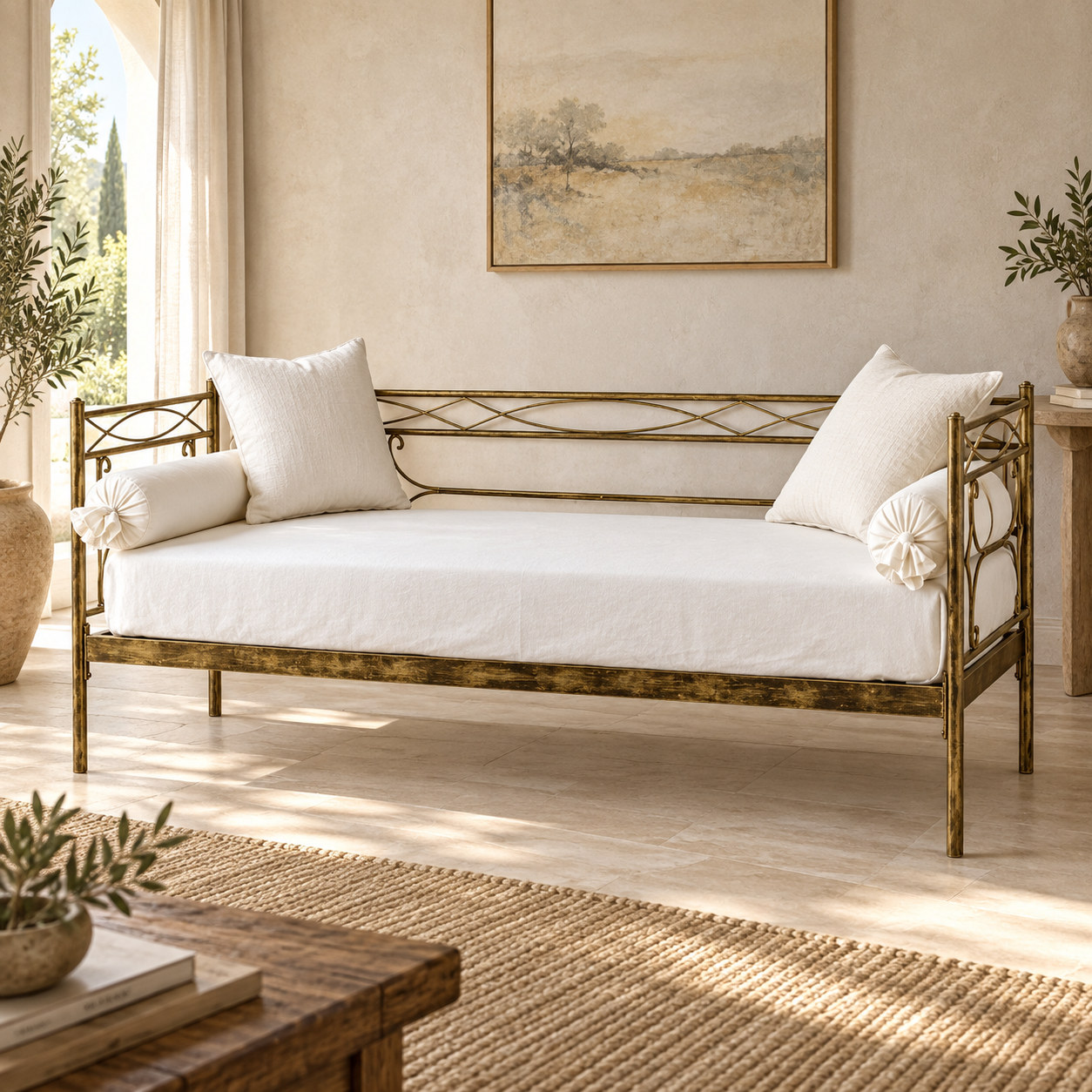 Divano Letto in Ferro Battuto Penelope - Bronzo