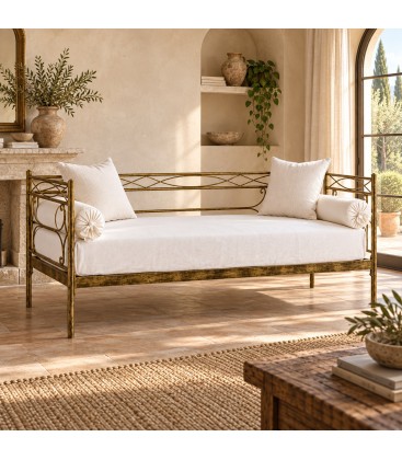 Divano Letto in Ferro Battuto Penelope - Bronzo