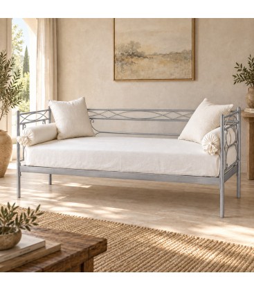Divano Letto in Ferro Battuto Penelope - Alluminio
