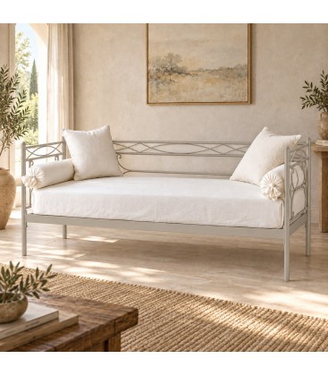 Divano Letto in Ferro Battuto Penelope - Grigio Seta
