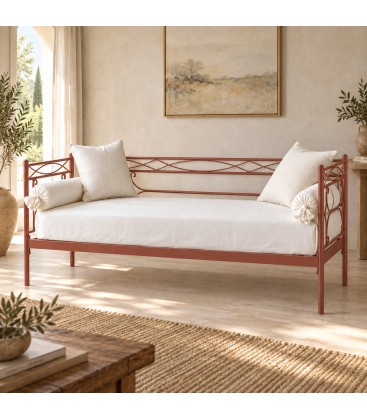 Divano Letto in Ferro Battuto Penelope - Arancio Rame