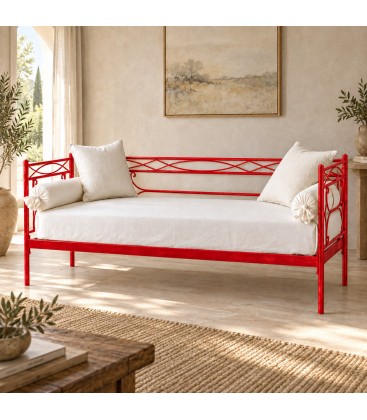 Divano Letto in Ferro Battuto Penelope - Rosso