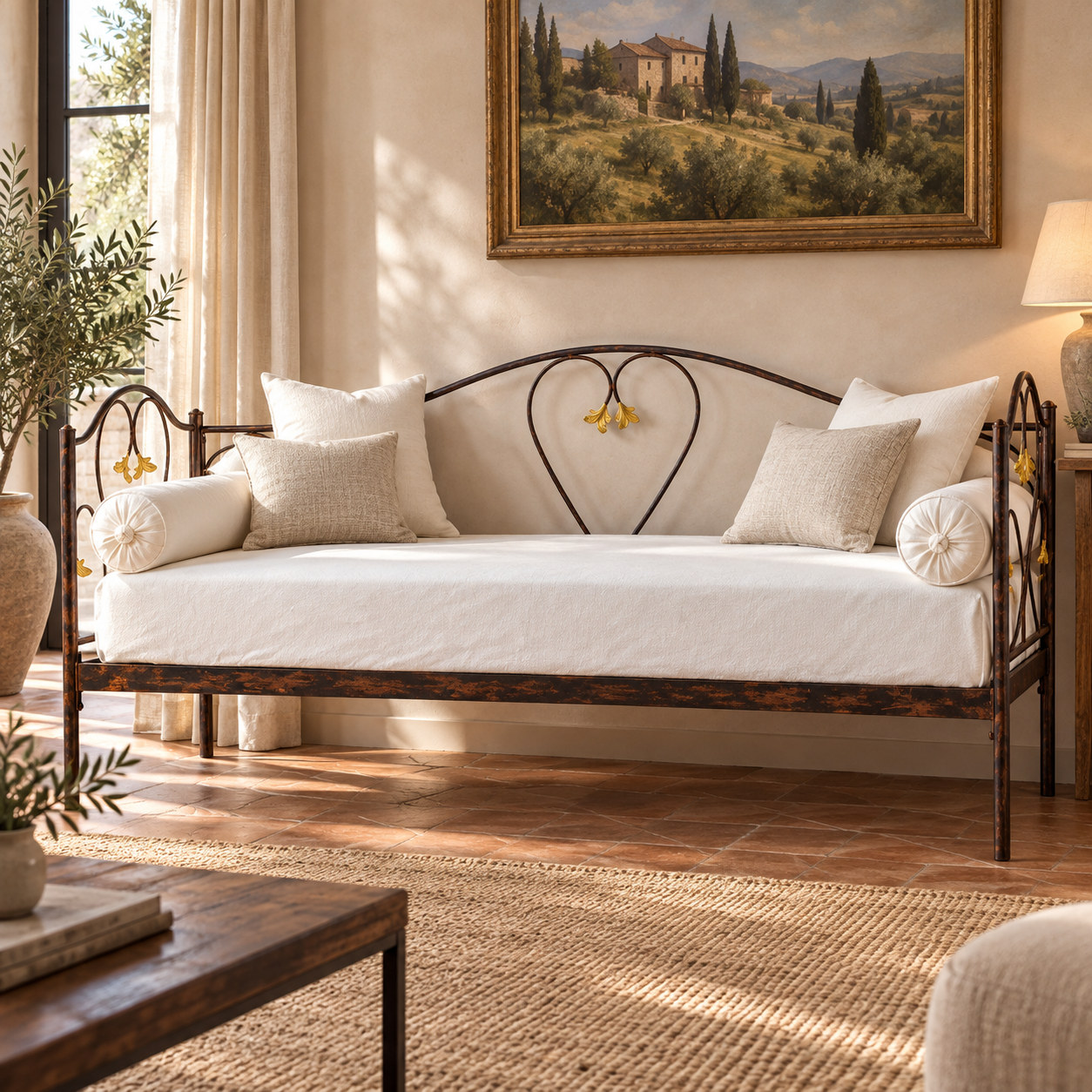 Divano Letto in Ferro Battuto Marilyn - Oro ducato