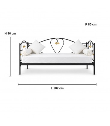 Divano Letto in Ferro Battuto Marilyn - Dimensioni L.202 P.85 H.90