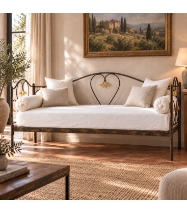 Divano Letto in Ferro Battuto Marilyn - Bronzo anticato