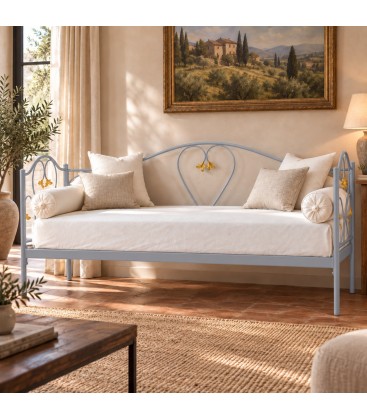 Divano Letto in Ferro Battuto Marilyn - Grigio Finestra