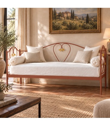 Divano Letto in Ferro Battuto Marilyn - Arancio Rame