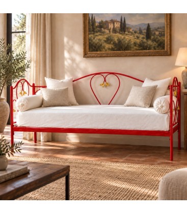 Divano Letto in Ferro Battuto Marilyn - Rosso