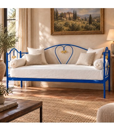 Divano Letto in Ferro Battuto Marilyn - Blu