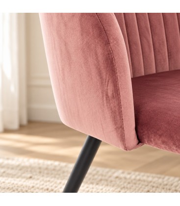 Sedia Queen velvet blush – con rivestimento effetto velluto
