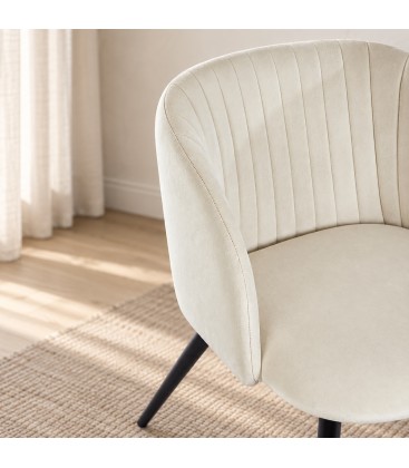 Sedia Queen velvet bianco – con rivestimento effetto velluto