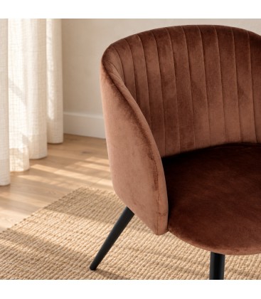 Sedia Queen velvet ruggine – con rivestimento effetto velluto