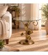 Tavolino da Salotto Tondo Foglie Sery - Bronzo