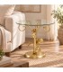 Tavolino da Salotto Tondo Foglie Sery - Oro