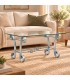 Tavolino Rettangolare da salotto in Ferro Battuto - Azzurro Shabby Chic