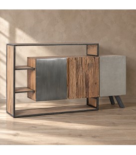 Credenza 3 ante Manchester con struttura in legno di mango