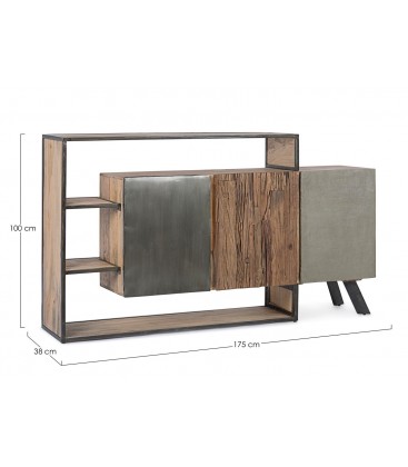 Credenza 3 ante Manchester con struttura in legno di mango